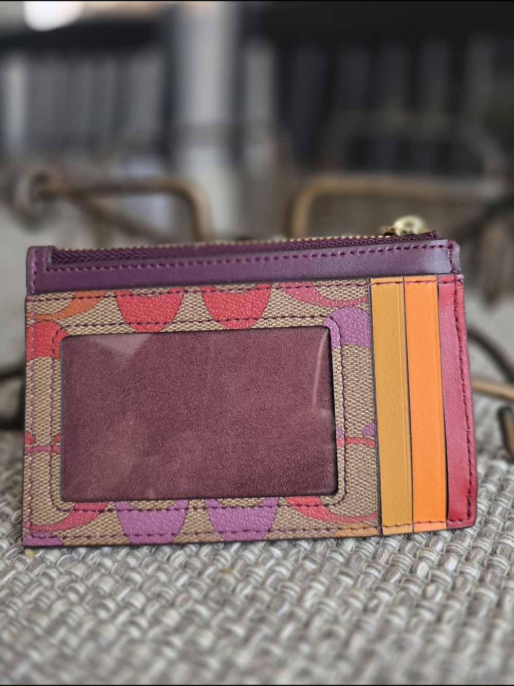 Coach Multicolor Signature Card Case - Picture 2 of 4